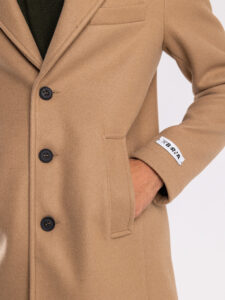 BERNA Cappotto lungo con bottoni 233079 Cammello (7)