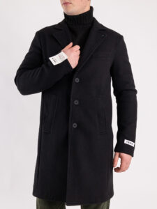 BERNA Cappotto lungo con bottoni 233079 Nero1