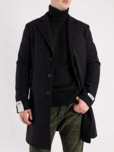 BERNA Cappotto lungo con bottoni 233079 Nero2