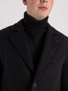 BERNA Cappotto lungo con bottoni 233079 Nero4