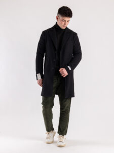 BERNA Cappotto lungo con bottoni 233079 Nero6