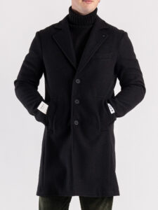 BERNA Cappotto lungo con bottoni 233079 Nero7