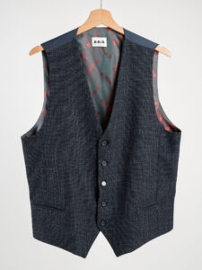 BERNA Gilet da abito in microfantasia 233173 Blu (1)
