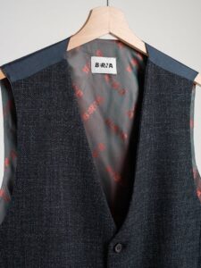 BERNA Gilet da abito in microfantasia 233173 Blu (2)