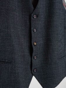 BERNA Gilet da abito in microfantasia 233173 Blu (3)