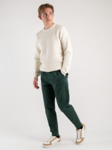 BERNA Pantalone basico invernale con pences 233194 Verde Bottiglia (2)