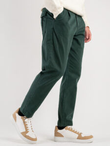 BERNA Pantalone basico invernale con pences 233194 Verde Bottiglia (5)