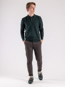 BERNA Pantalone chinos slim AI 233151 Marrone (2)