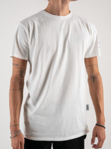 BERNA T-shirt basica con patch logo sulla manica 233133 Panna (1)
