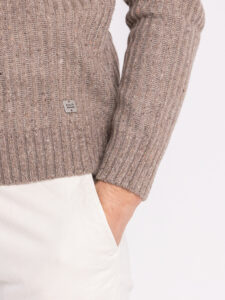 BL11 Maglione dolcevita bottonato a coste larghe GORDON Corda (1)