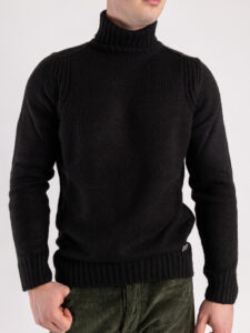 BL11 Maglione dolcevita in misto lana LOCATELLI Nero (2)