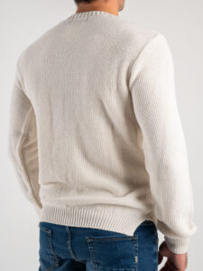 BL11 Maglione girocollo con trecce e greche centrali GAVIN Panna 23 (3)