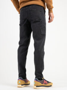 BL11 Pantalone work con coulisse, bottone in vita e catenella removibile BULL Nero (3)
