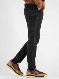 BL11 Pantalone work con coulisse, bottone in vita e catenella removibile BULL Nero (5)