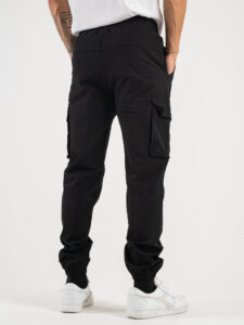 Coordinato camicia pesante con zip e bottoni + pantalone cargo DK16 Nero11