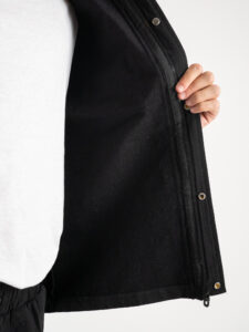 Coordinato camicia pesante con zip e bottoni + pantalone cargo DK16 Nero4