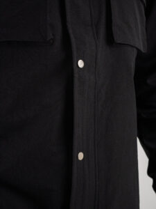 Coordinato camicia pesante con zip e bottoni + pantalone cargo DK16 Nero6