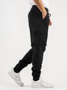 Coordinato camicia pesante con zip e bottoni + pantalone cargo DK16 Nero9