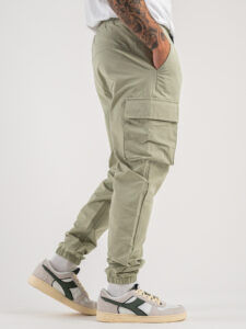 Coordinato camicia pesante con zip e bottoni + pantalone cargo DK16 Salvia11