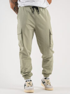 Coordinato camicia pesante con zip e bottoni + pantalone cargo DK16 Salvia9