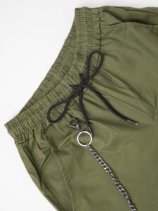 Coordinato giacchetta con zip + pantalone con coulisse e catenella ONE Verde Militare11