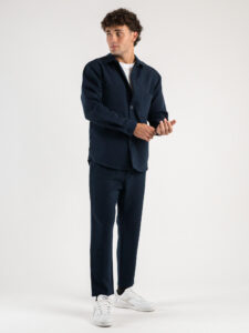 Coordinato giacchetta sportiva + Pantalone morbido coulisse PSV Blu3