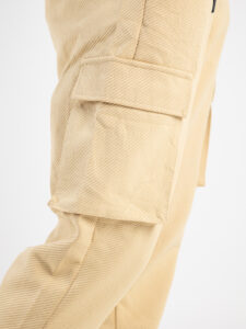 Coordinato morbido in policotone con camicia e pantalone cargo DK05 Beige12