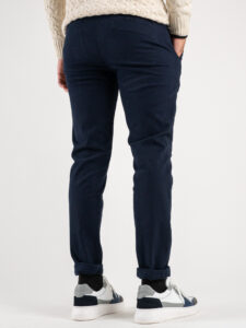ESTASI Pantalone chinos invernale con risvolto made in Italy DETROIT Blu (1)