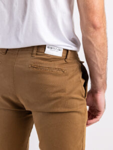 ESTASI Pantalone chinos invernale con risvolto made in Italy DETROIT Cammello (1)