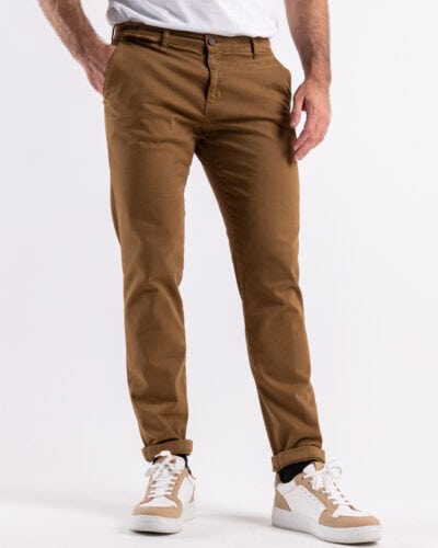 ESTASI Pantalone chinos invernale con risvolto made in Italy DETROIT Cammello 3 Saldi