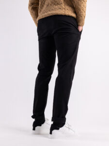 ESTASI Pantalone chinos invernale con risvolto made in Italy DETROIT Nero (5)