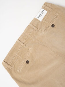 ESTASI Pantalone invernale morbido con pences in velluto made in Italy NEW YORK Beige (1)