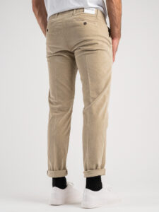ESTASI Pantalone invernale morbido con pences in velluto made in Italy NEW YORK Beige (3)