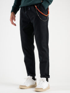 GIANNI LUPO Pantalone con coulisse in vita CARROT GL5109BD Nero (1)