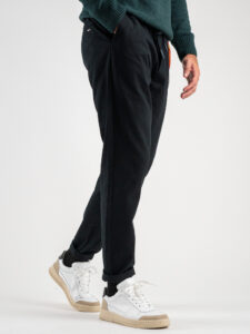 GIANNI LUPO Pantalone con coulisse in vita CARROT GL5109BD Nero (2)