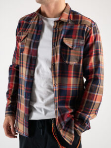 IMPERIAL Camicia a quadri con colletto e tasche frontali C6407I146 RossaBlu (3)