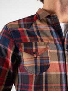 IMPERIAL Camicia a quadri con colletto e tasche frontali C6407I146 RossaBlu (5)