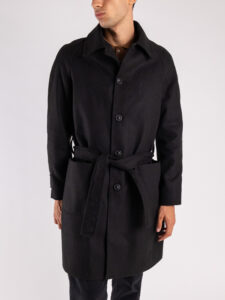 IMPERIAL Cappotto con colletto, tasche e cintura in vita K6405B1055 Nero (3)