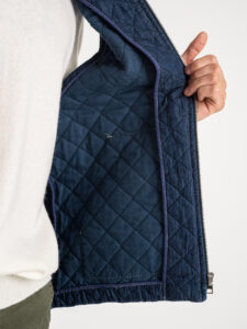 IMPERIAL Giubbino smanicato trapuntato effetto jeans con colletto in maglia e zip L898GC06CH Blu Denim (2)
