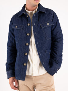 IMPERIAL Giubbino trapuntato effetto jeans con colletto,bottoni e tasconi K778GC06CH Blu Denim1
