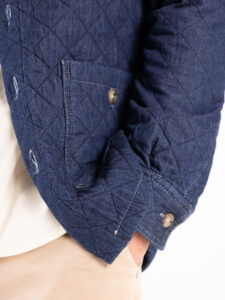 IMPERIAL Giubbino trapuntato effetto jeans con colletto,bottoni e tasconi K778GC06CH Blu Denim3
