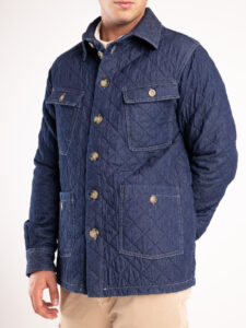 IMPERIAL Giubbino trapuntato effetto jeans con colletto,bottoni e tasconi K778GC06CH Blu Denim4