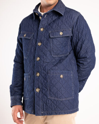 IMPERIAL Giubbino trapuntato effetto jeans con collettobottoni e tasconi K778GC06CH Blu Denim4 Nuovi Arrivi