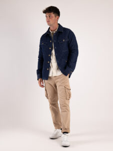 IMPERIAL Giubbino trapuntato effetto jeans con colletto,bottoni e tasconi K778GC06CH Blu Denim6