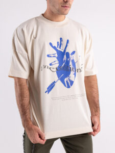 INDEPENDENT REPUBLIC T-shirt boxy fit in cotone organico con stampa cuore FEARLESS Natural (1)