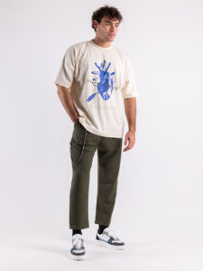 INDEPENDENT REPUBLIC T-shirt boxy fit in cotone organico con stampa cuore FEARLESS Natural (2)