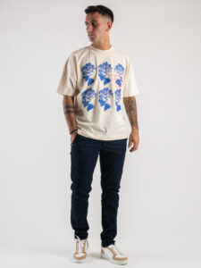 INDEPENDENT REPUBLIC T-shirt boxy fit in cotone organico con stampa statua INDEPENDENT Natural (6)