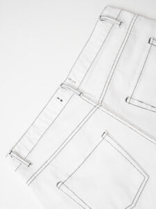 Jeans baggy con cuciture a contrasto PU2462 Latte5