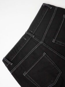 Jeans baggy con cuciture a contrasto PU2462 Nero6