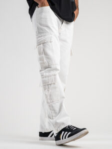 Jeans tasconato con gamba morbida PT266 Bianco (3)